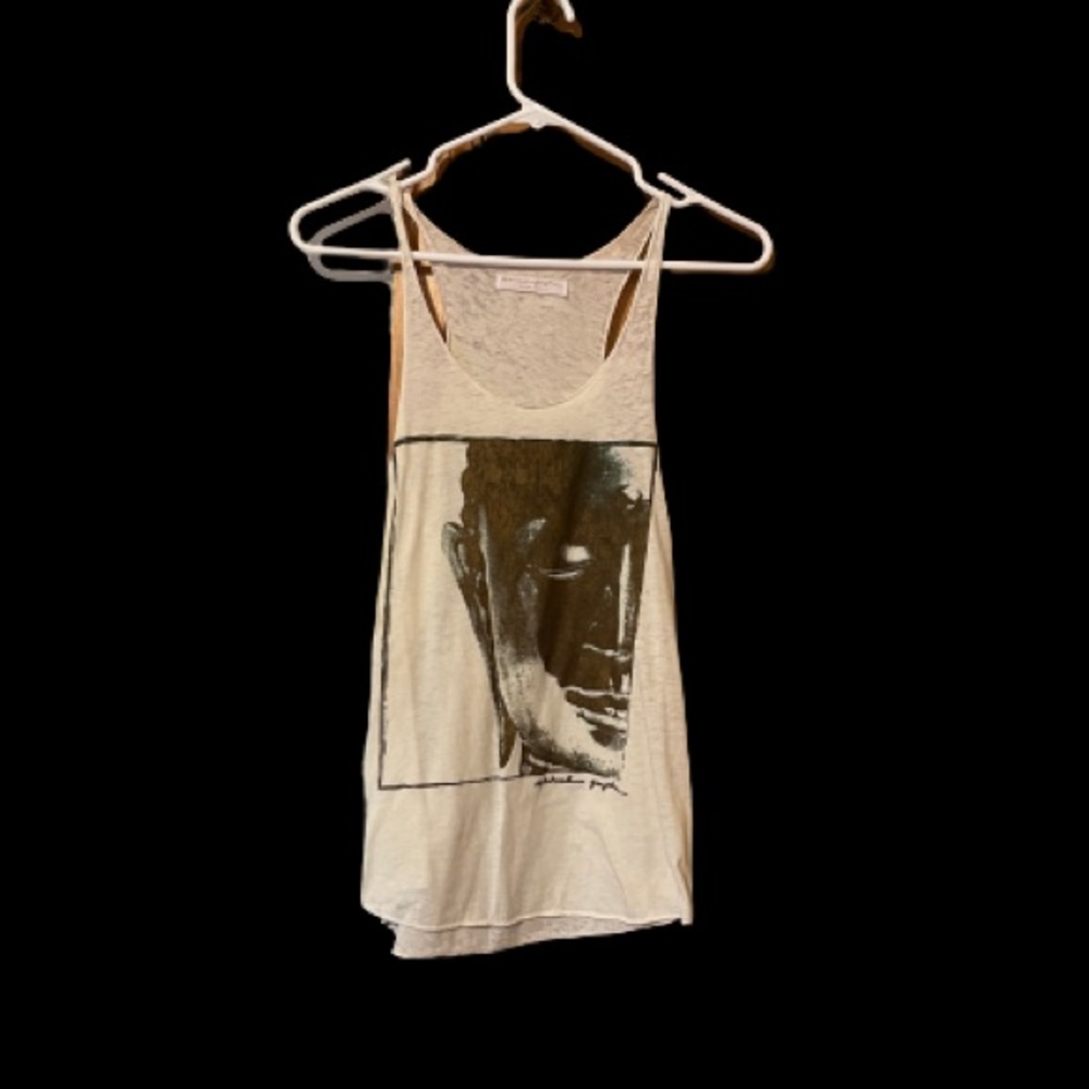 Spiritual Gangster cream Buddha racer back tank top XS